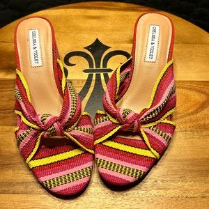 Chelsea & Violet Gia Knot Printed Mules Sandals| NWOB|6.5M